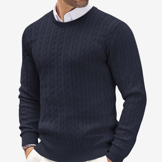 Robin | Men's Crew Neck Cable Knit Sweater